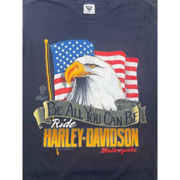 90s Harley Davidson Be All You Can Be Ride Motorcycle Muscle Shirt Size XL - Picture 1 of 8